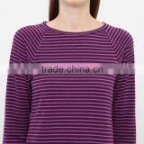 Raglan Sleeves Striped With Pocket Womens Sleepwear Gowns thumbnail-4