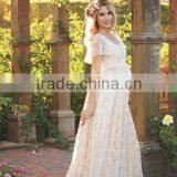 Women Maternity Lace Gown Dress For Photo Shoot White Lace Long Frock Design Wedding Dresses thumbnail-2
