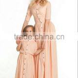 Maxi Dresses Long Button Down Dress Shirt Dresses Women Lady For Mother And Daughter thumbnail-4