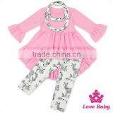 48BQA081-3Yiwu Lovebaby Cotton&silk Milk Wholesale Animal Print Pant Long Sleeve Light Pink Casual Dress Newborn Baby Clothing thumbnail-1