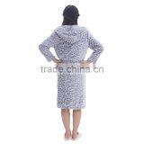 Women Hooded Fleece Casual Bathrobe Sleepwear thumbnail-2