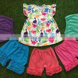 New Design Baby 2 Pcs Outfit Girls Clothing Set Kids Summer Boutique Children Clothes Set Long Sleeve Red Dress Top And Pant Set thumbnail-6