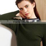 Green Color Women Sweater 2017 Fashion Round-neck Pullover Sweater thumbnail-1