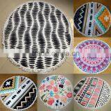 COTTON ROUND BEACH TOWEL TASSEL LARGE BATH SHEET GEOMETRIC FLORAL WALL HANGING thumbnail-1