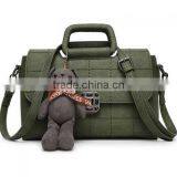 Korea Style Women PU Leather Green Shoulder Bag Polyester 82649 thumbnail-3