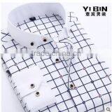 White Dress Shirt for Boy Fashionable uk Style Plaids Slim Fit Casual Shirt Designs for Men thumbnail-1