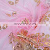 Imitation Silk Scarves & Wraps Rectangle Golden Pink Peacock Fashionable Scarf thumbnail-2