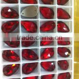 crystal sew-on beads red light siam sew on stones