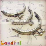 Bronze Metal Sew in Bag Purse Frame Kiss Lock Coin Purse Making thumbnail-1