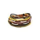 Color Hemp, Cotton Cord Knotting Handmade Stretch Leather Rope Bangle Bracelet thumbnail-1