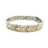 White Break Line Man's Magnetic Health Bracelets With 304# Stainless Steel thumbnail-1