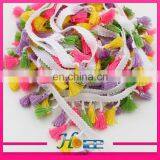 New Design Pompom Lace Trim Cotton Tassel Fringe Chain Tassel Lace Trimming thumbnail-3