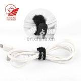 Black Durable P-shape Cable Tie Back to Back Hook and Loop Tape With Logo thumbnail-5