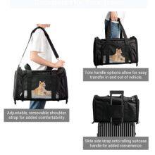 Custom Fashion Travel Outdoor Breathable Portable Pet Cages Carriers Houses Large Shoulder Bag Carrying Dog Crate thumbnail-4