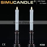 Battery Operated Flameless Taper Candle with Moving Flame and USA, EU patent