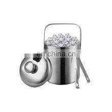 High Quality Metal Large Capacity Commercial Gold Champagne Vintage Style Stainless Steel Ice Bucket With Lid thumbnail-4