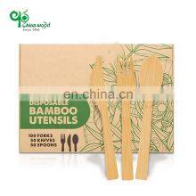 Yada Organizer Bamboo Style Forks Spoons Knives Cutlery Set Luxury Compostable Disposable Utensils thumbnail-5