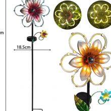 OEM Customized New Design Garden Metal Solar Garden Patio Light Wind Spinners thumbnail-2