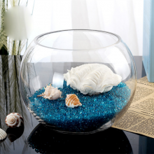 Ecological Turtle Cylinder Aquarium Glass Fish Tank Vase Air Plants Sand and Pebbles Small Glass Terrariums For Plants thumbnail-4