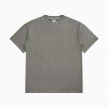 Plain White Basic Unisex Tees Enzyme Washed 320GSM Heavy Weight Round Neck Single Jersey T-shirts Customize Printing Embroidery thumbnail-4