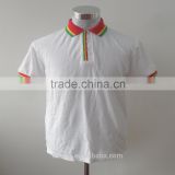 High quality polo shirt with colorful stripe cuff,office polo jacket uniform