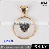 OEM Fashion 925 Sterling Silver Heart Shape Shell Good Plating Pendant Jewelry thumbnail-2