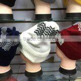 Best Selling Fashion Cute Peaked Top Wave Knitting Hats and Caps for Women thumbnail-6