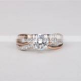 2016 High Quality 925 cz Wedding Ring Rose Gold Plated Jewelry thumbnail-3