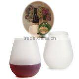 Hot sale food grade FDA and LFGB silicone wine cups and silicone wine glass