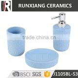 fashion blue ceramic bathroom accessories set