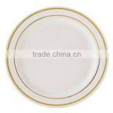 6'' Round Disposable Plastic Plate With Gold and Silver Rim thumbnail-3