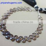 Smoky Quartz Micro 4-5 mm Faceted Heart Shape Briolette Beads AAA Grade Quality Gemstone Product thumbnail-3