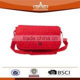 Bright Red Women Garment Fabric Handbags thumbnail-1