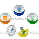 No Encryption and Round Shape Transparent Style Giveaways Custom Logo Printing 1GB 2GB 4GB 8GB USB Flash Pen Drive