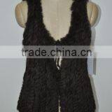 Women Fashion Knitted Real Rabbit Fur Vest LK16F005 thumbnail-2