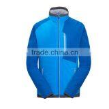 Outdoor Windproof Men Without Hood Blue Softshell Winter Jacket