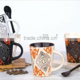 11oz ceramic coffee mug and spoon with decal print