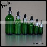 1oz 20ml 30ml Cosmetic Green Colored Serum Dropper Glass Bottle for Essential Oil Manufacturer