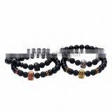24k Gold Plated Helmet Spartan Warrior Custom Charm Beaded Bracelet for Men thumbnail-5