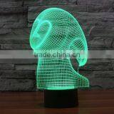 3D Optical Night Light Ghost Spirit 7 RGB Light Colors 10 LEDs AA Battery or DC 5V Mixed Lot thumbnail-4