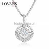 Flsah Christmas Gift Bling Summner Dancing Stone Pendant Necklace Jewelry SPG924W