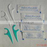dental floss tooth pick in single paper wrap pack