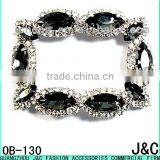 Rectangle Shaped Black Glass Stone Decorative Ballet Shoes Ornament thumbnail-1