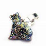 Natural Crystal Stone Druzy Changeable Ring 2015 Wholesale thumbnail-3