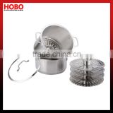 8pcs Stainless Steel Steamer With Glass lid