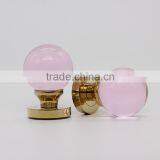 Antique Old Fashion Pink Zinc Alloy Glass Handle Door Knobs thumbnail-2