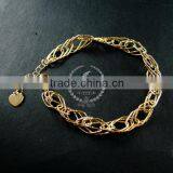 19cm 14K Light Gold Plated Brass Faceted Rhombic Link Fashion DIY Bracelet Supplies 1900067 thumbnail-1