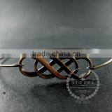 65mm Diameter One End Open Antiqued Bronze Double Infinity Lover Charm Wiring Fashion Bangle Bracelet 6450047 thumbnail-2