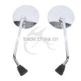 Motorcycle Universal 8mm Round Chrome Left Right Pair Rear View Mirror For Honda