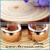 High Polished Plated Ladies Daily Wear Stainless Steel Earrings Rose Gold thumbnail-3